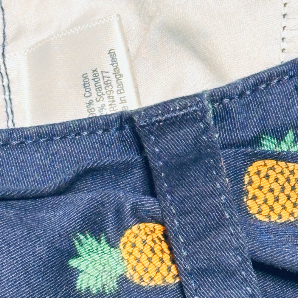 St. John's Bay Blue Pineapple Print Women Shorts - Picture 6 of 8